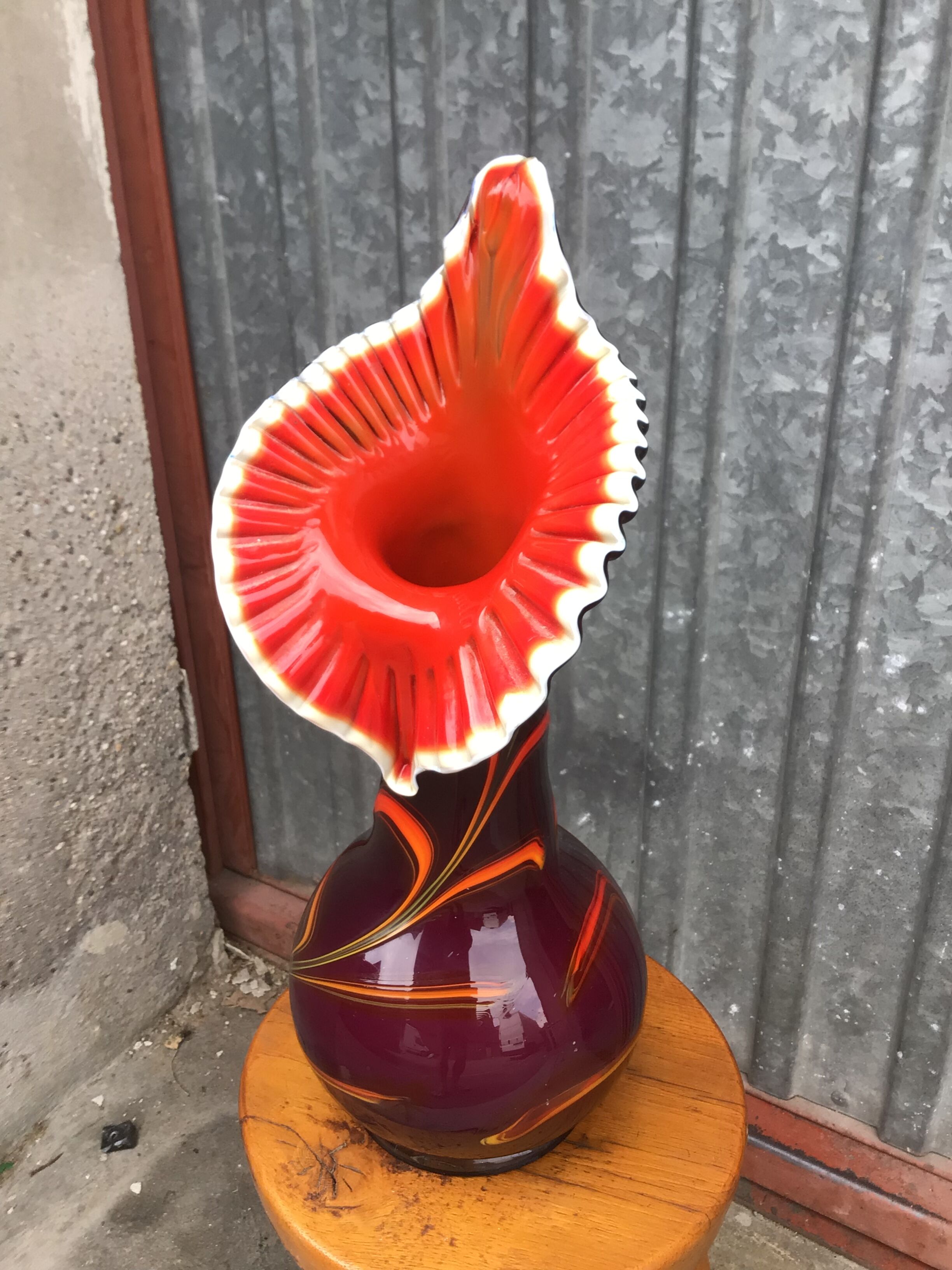 Spectacular Vase Murano vintage Shell 1950 blown