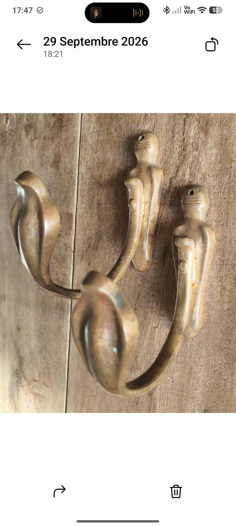 Pair of vintage Art Deco coat hooks