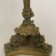 Pair of bronze candle holders with neogothic nineteenth chiseling