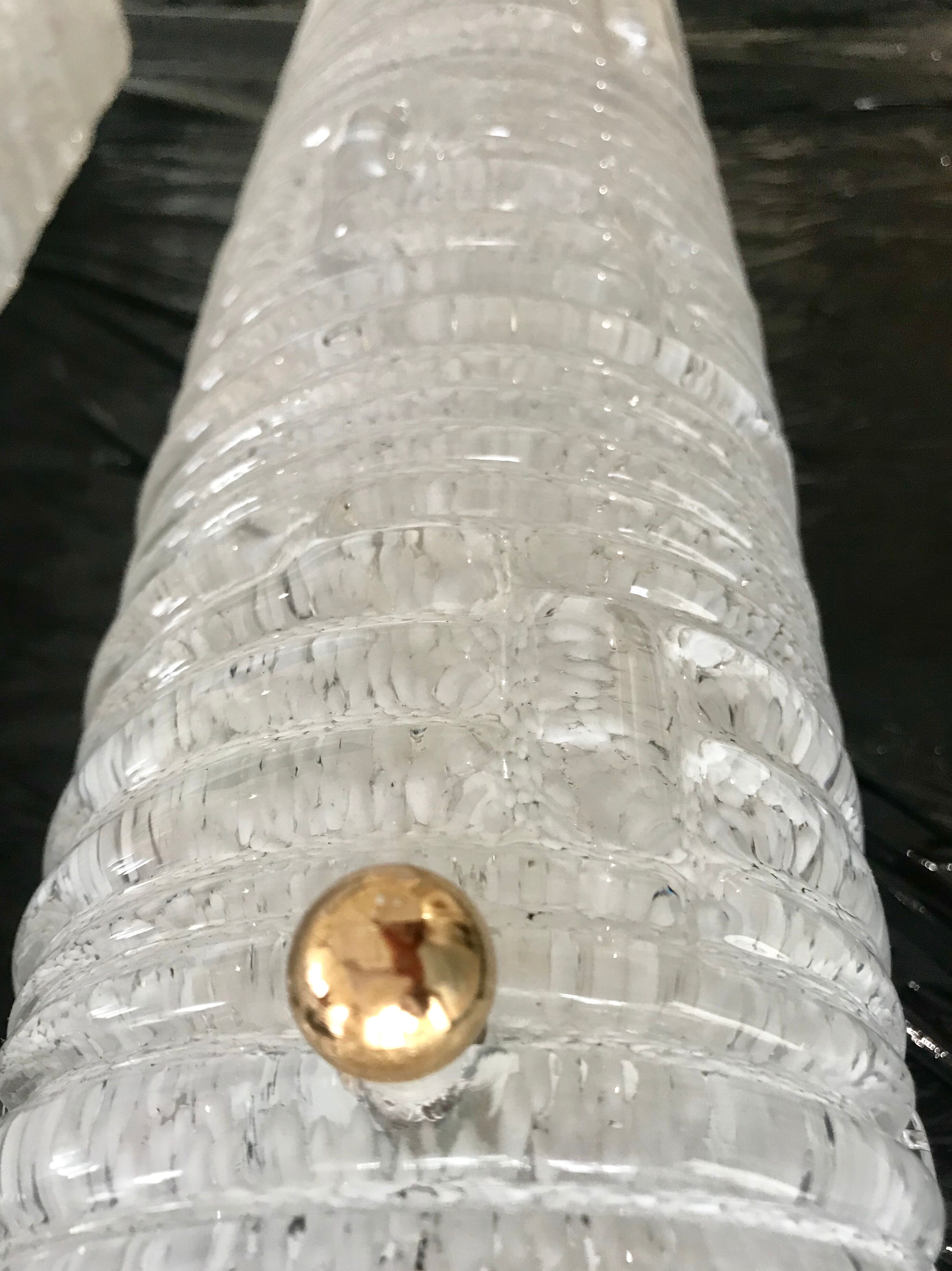 Set of three Barovier murano glass wall sconces