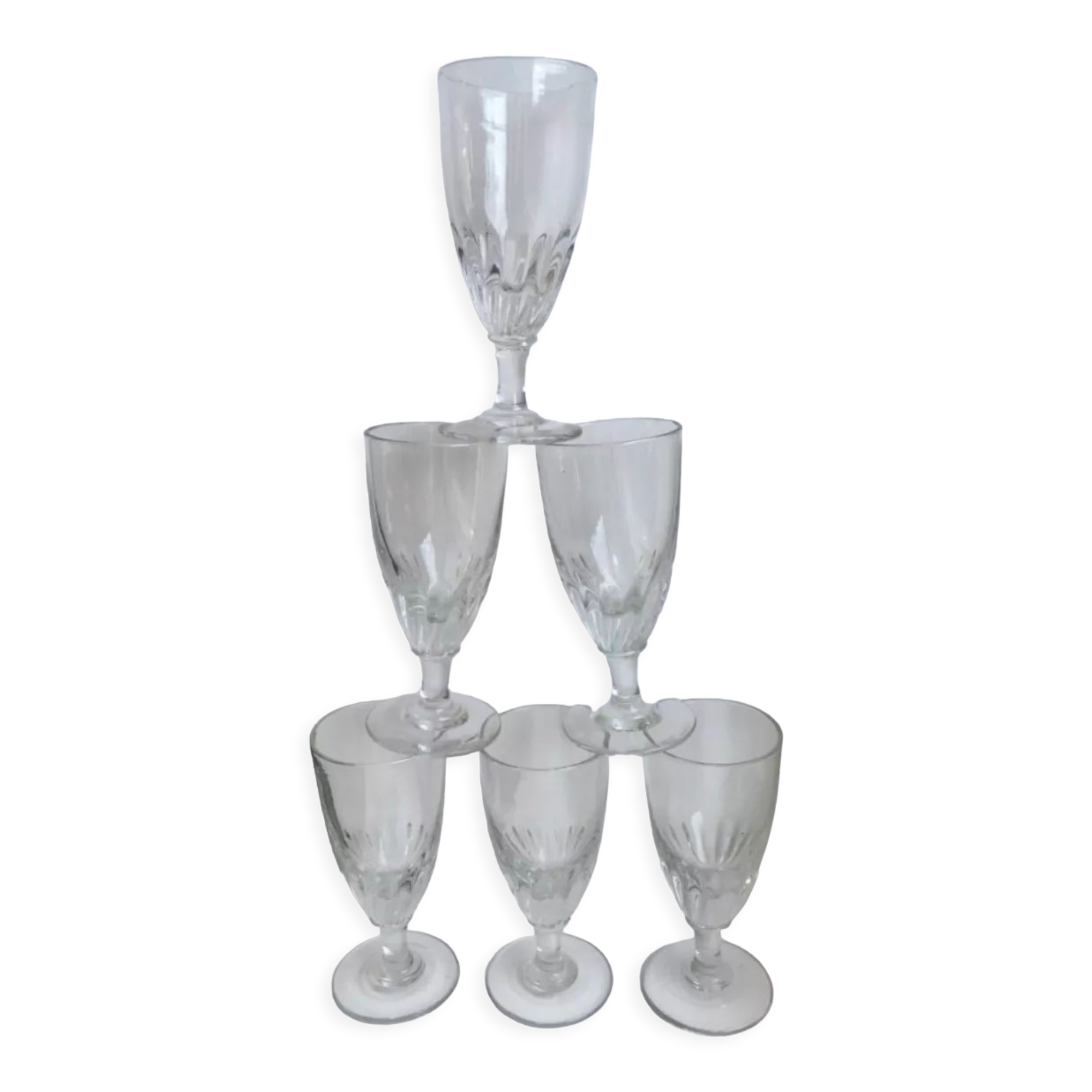 Set of 6 wine glasses / absinthe xxth