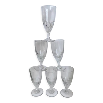 Lot de 6 verres à vin / absinthe xxème