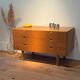Commode scandinave vintage en chêne doré "Ebba"