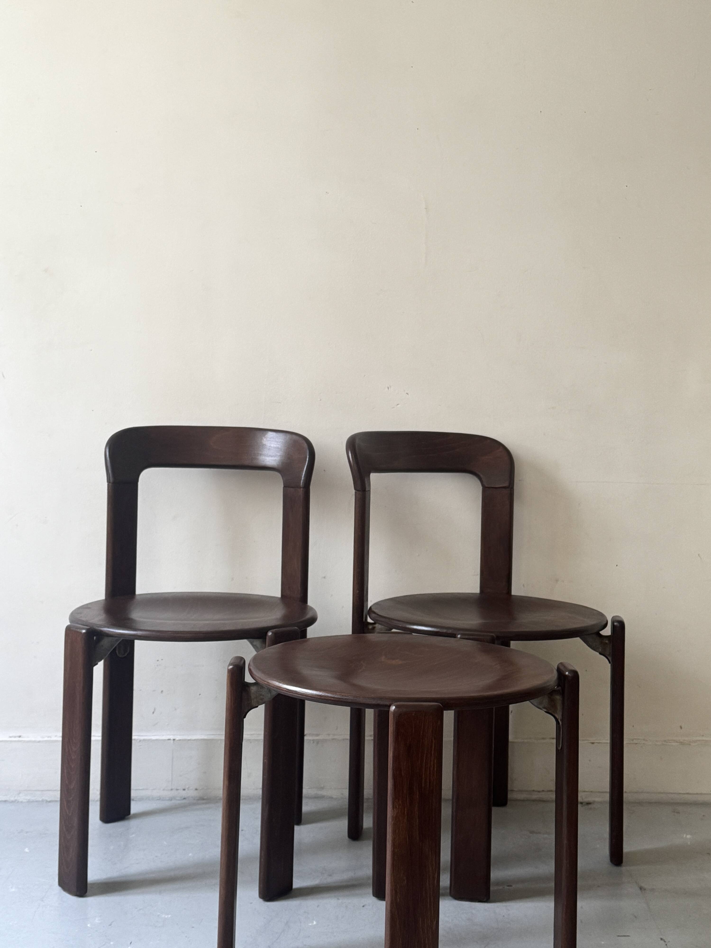 Tabouret, table d'appoint en bois de hêtre  Bruno Rey, Suisse 1970