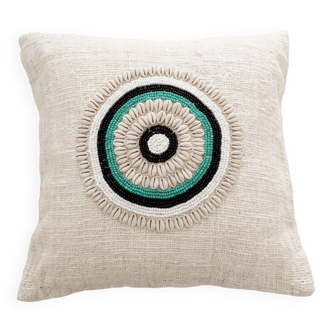 Aussa cushion cover with shell decoration