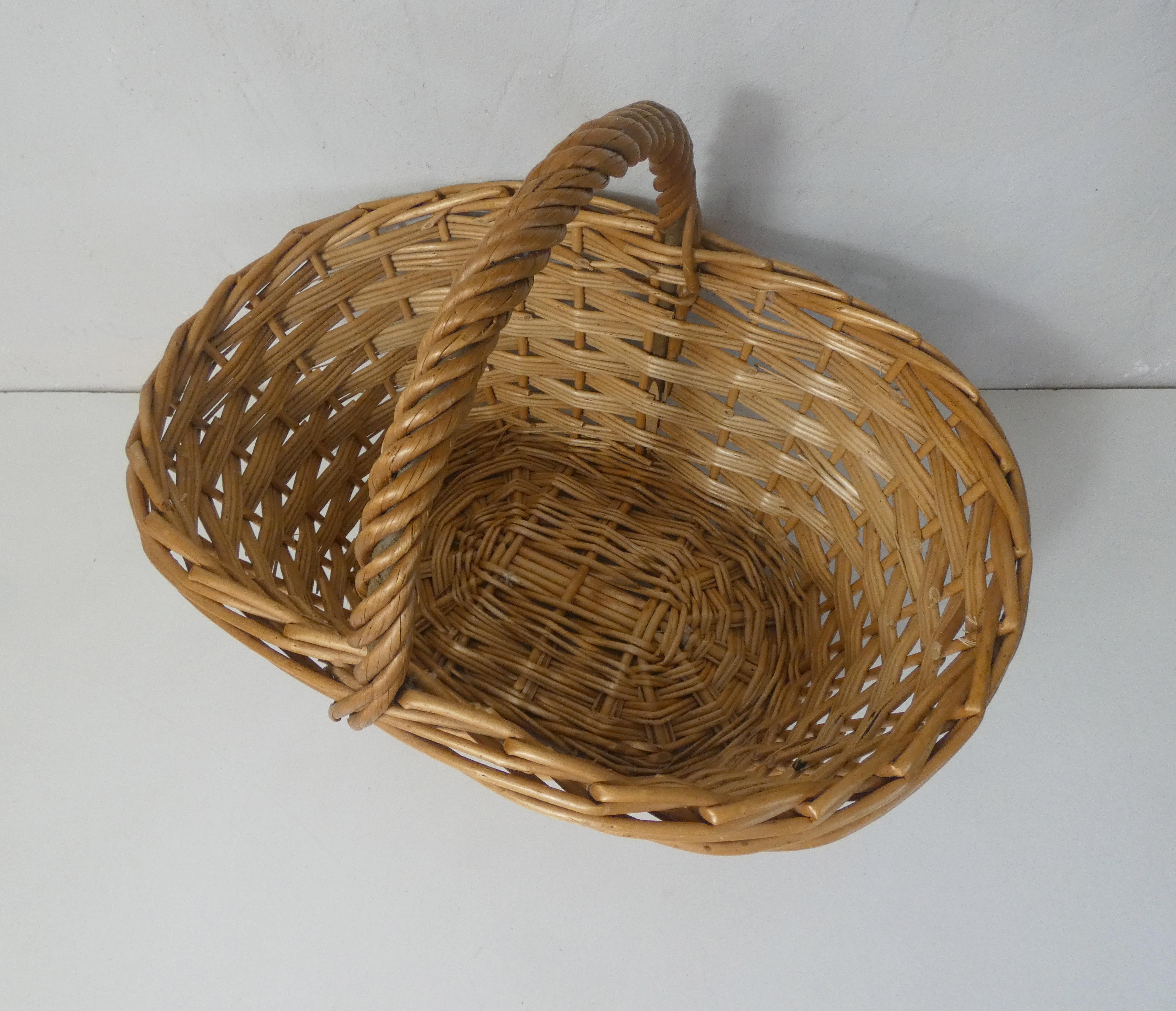 Vintage rattan mushroom basket
