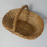 Panier à champignons en rotin vintage