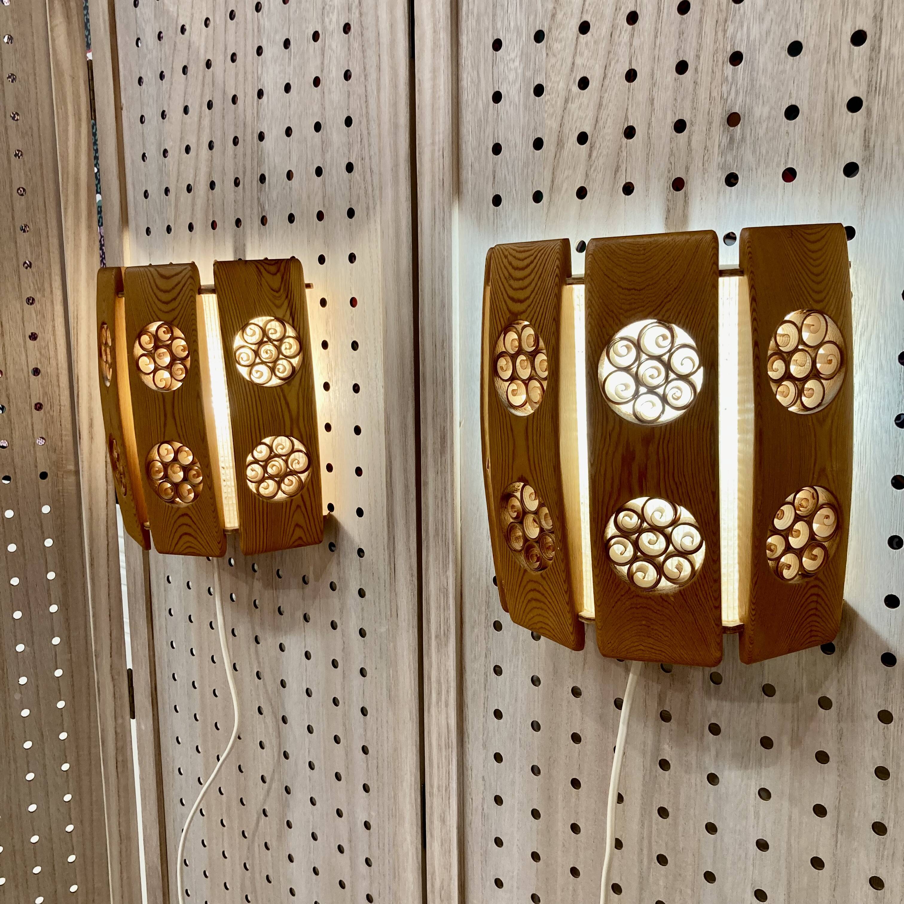 A pair of large scandinavian design wall lights from the 1950s.