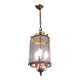 Old entrance hall lantern - 3 fires - convex glass - 50s