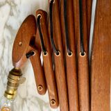 Erik Hansen vintage teak accordion scissor wall lamp