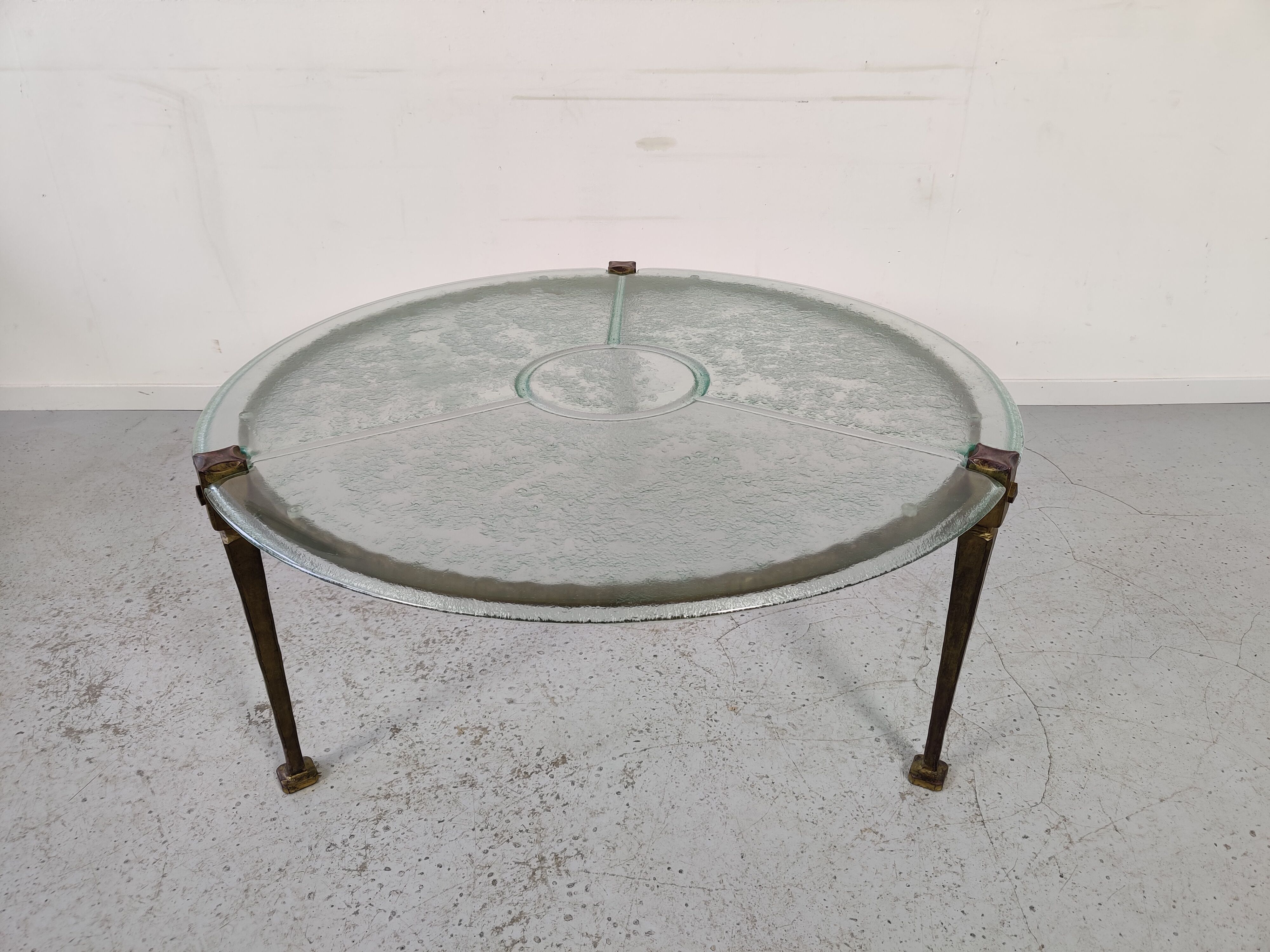 Brutalist vintage coffee table, 80s