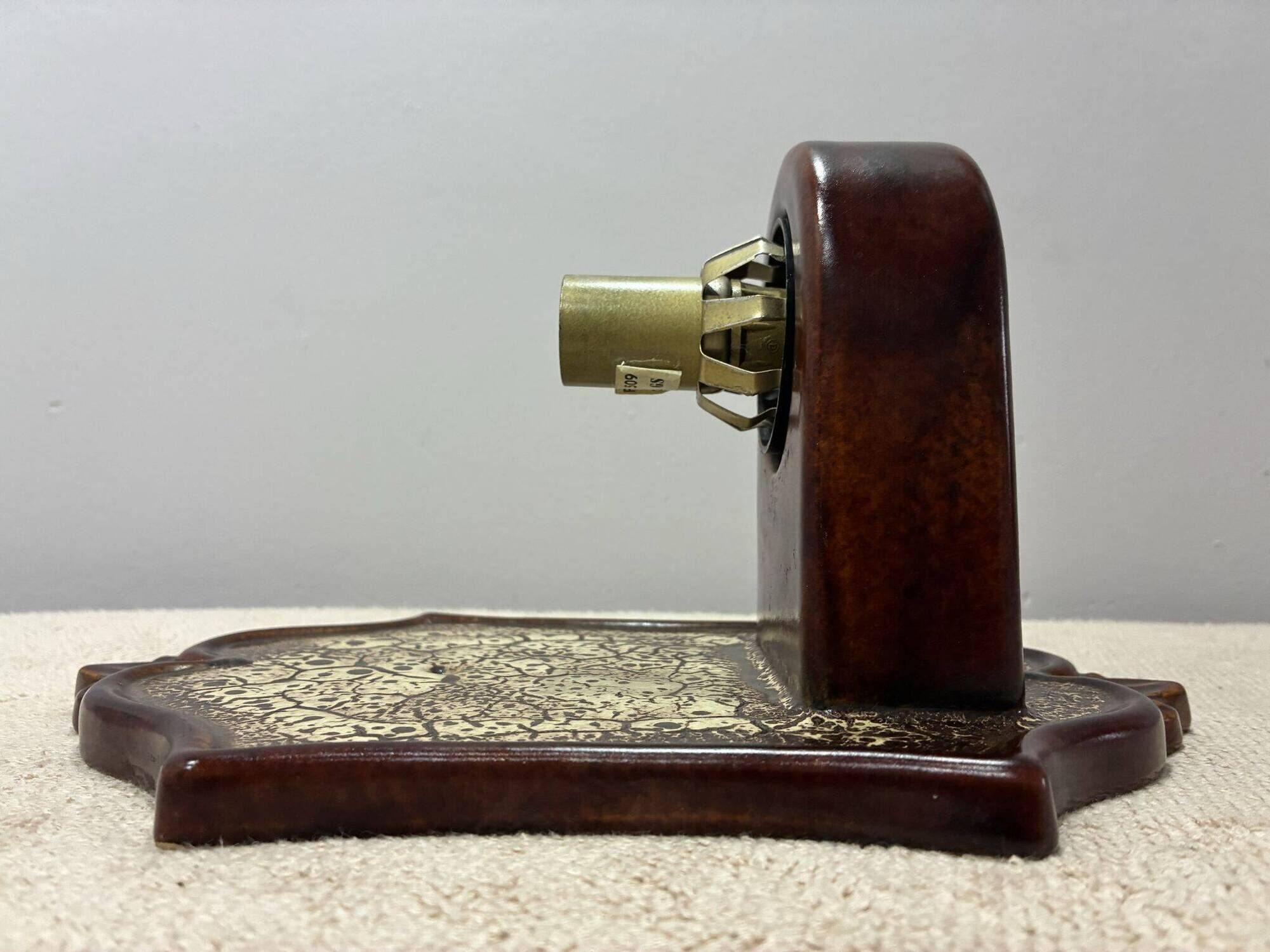 PAN Keramik ceramic wall or ceiling lamp, brown lava glaze, 1970s