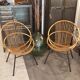 Fauteuil rotin pieds acier