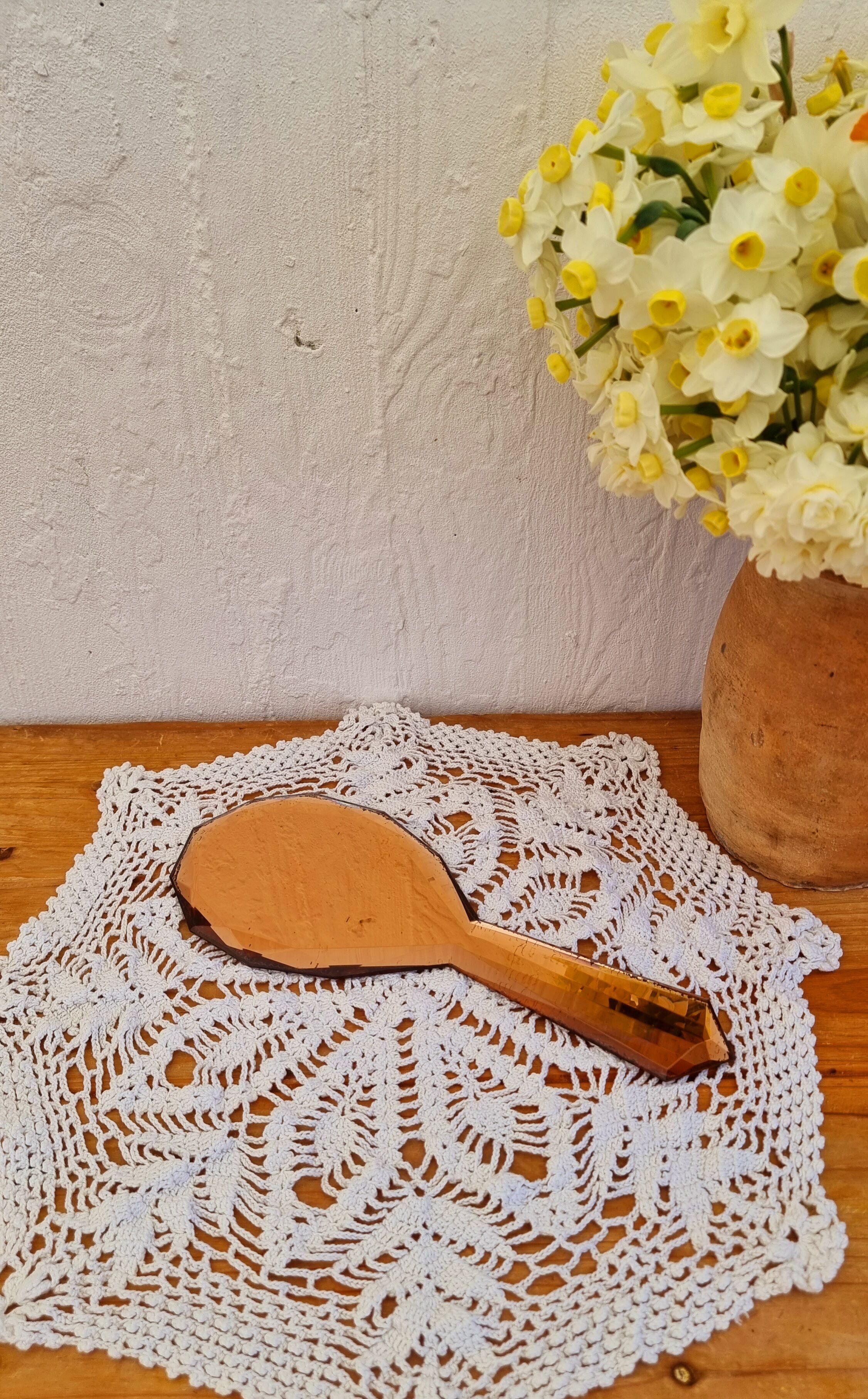 Vintage Art Deco hand mirror