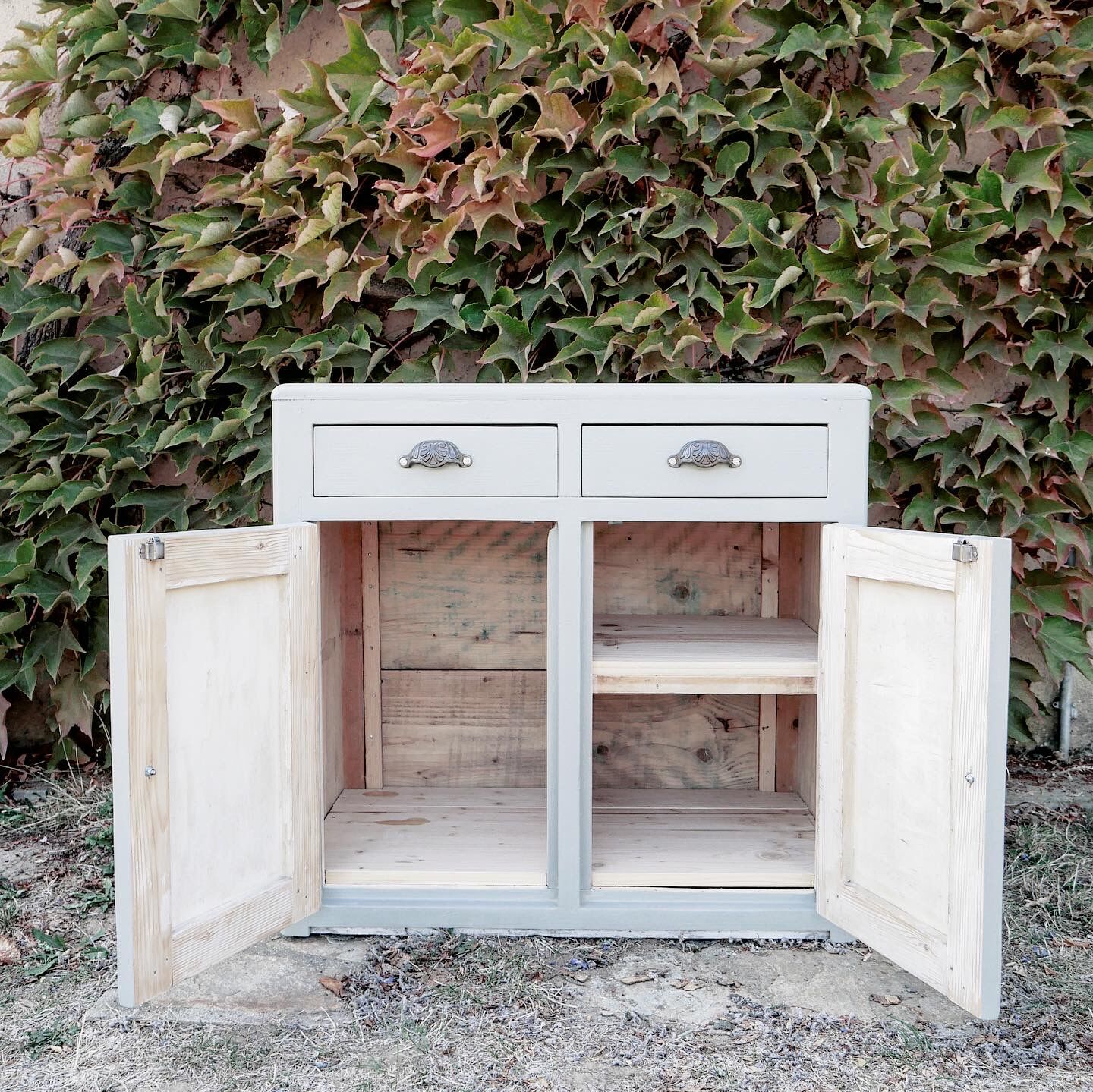 Vintage smoked green buffet
