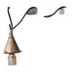 Clear Glass and Brass Bulb Mid-Century French Pendant Light