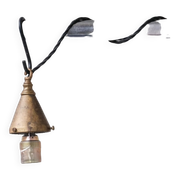 Clear Glass and Brass Bulb Mid-Century French Pendant Light