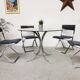 Table vintage verre et chrome 1970