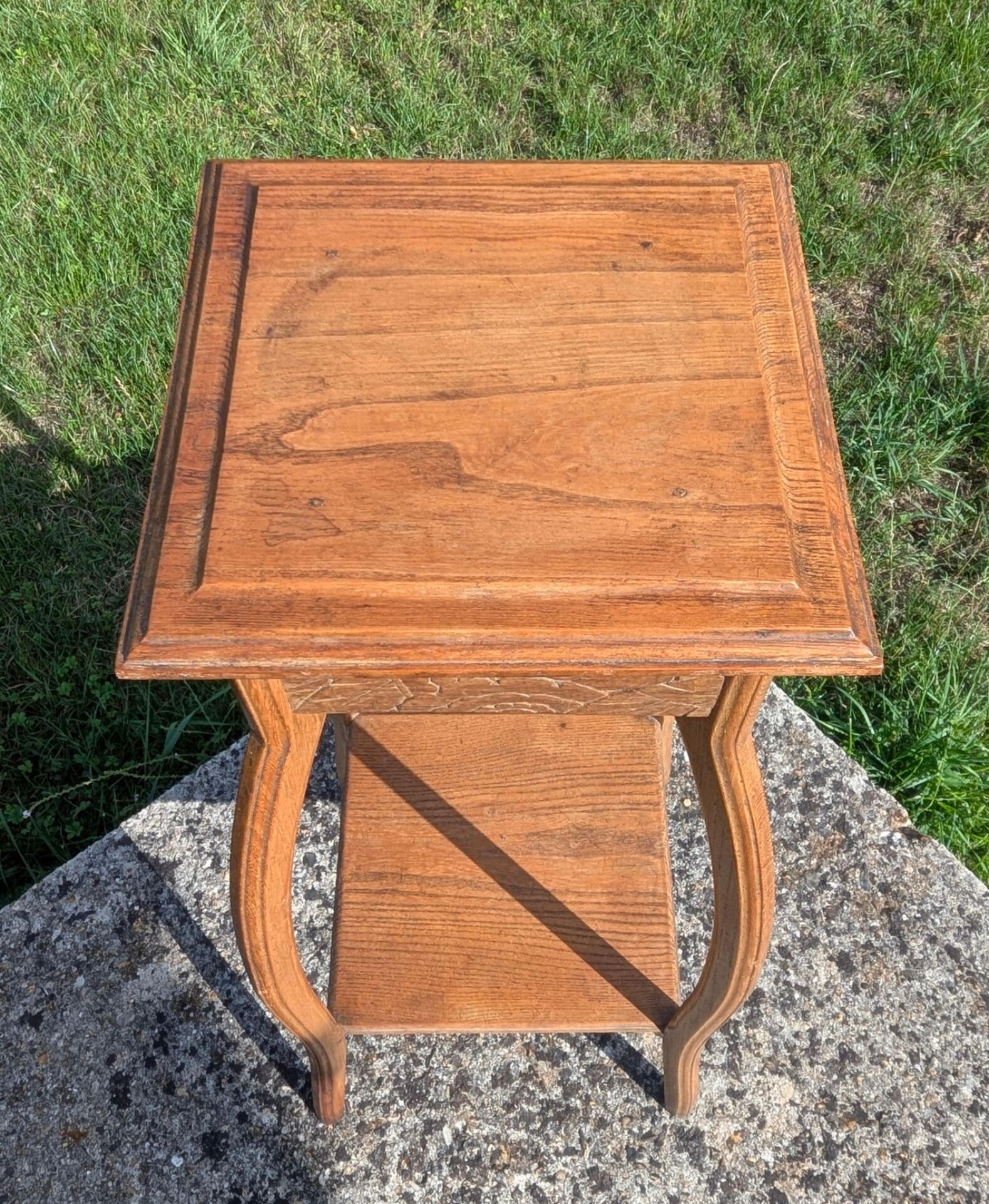 Vintage Art Deco Oak Pedestal – 1930s