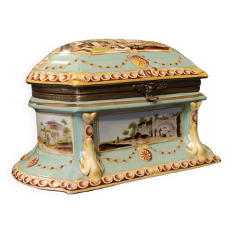 Old porcelain jewelry box