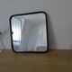 Black metal square mirror, industrial style