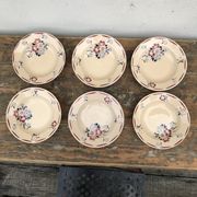 6 vintage hollow plates in Luneville earthenware evreux model