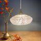 Vintage white Clichy glass lampshade pendant light