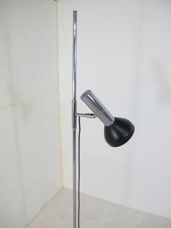 Lampadaire réglable en acier plaqué Chrome du milieu du siècle de Gepo, années 1960