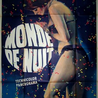 Affiche cinéma originale de 1965.Monde de nuit