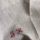 4 large damask tea towels JR monogram cross stitch.
