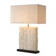 Pair of table lamps in sandstone and brushed brass