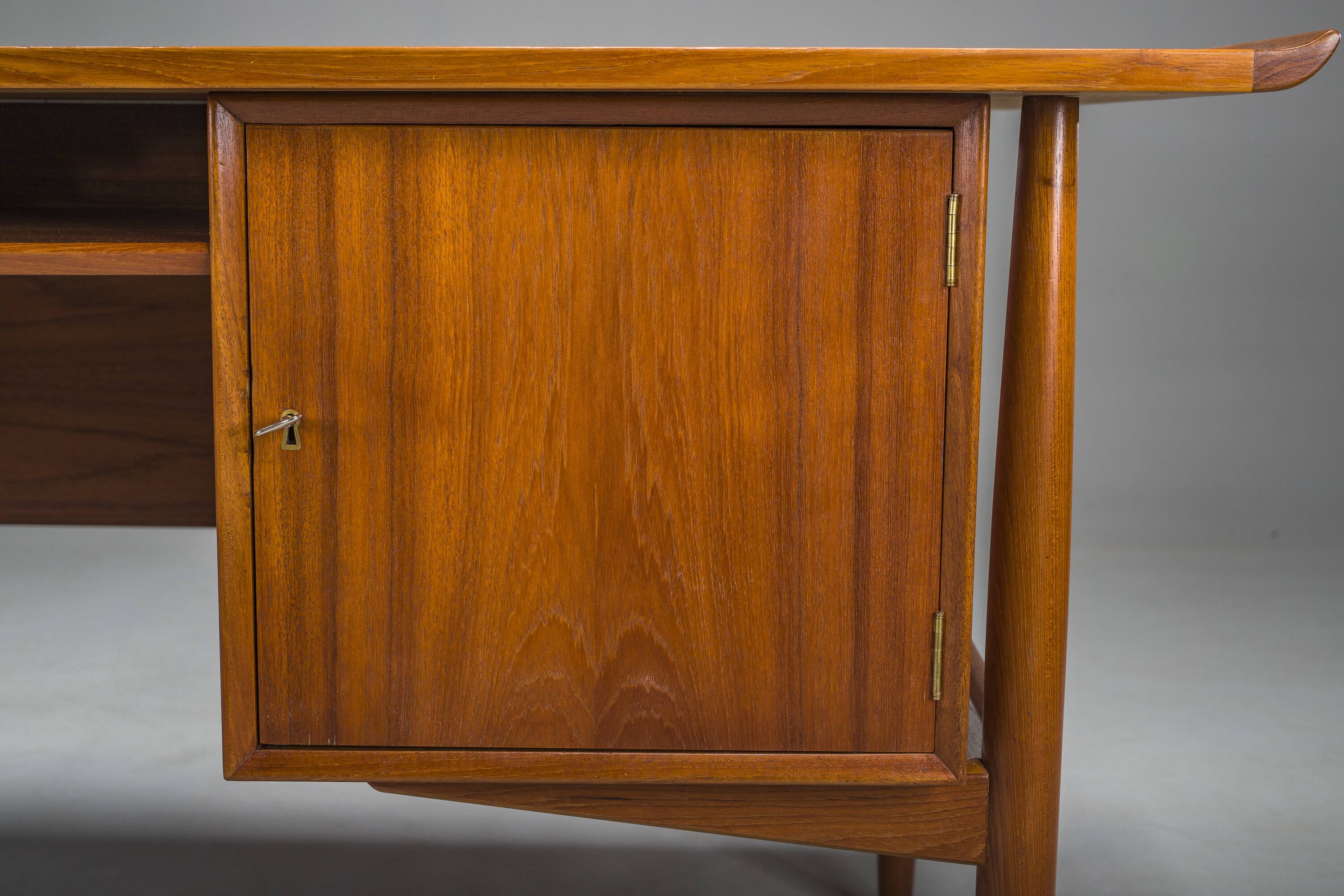 Danish Teak Executive Desk by Arne Vodder for H.P. Hansen, 1960s