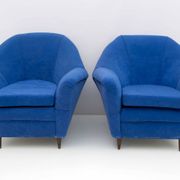 Pair of Ico Parisi MidCentury Modern Italian Armchairs for Ariberto Colombo
