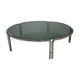 Table basse italienne tubulaire et en verre fumé, années 1970