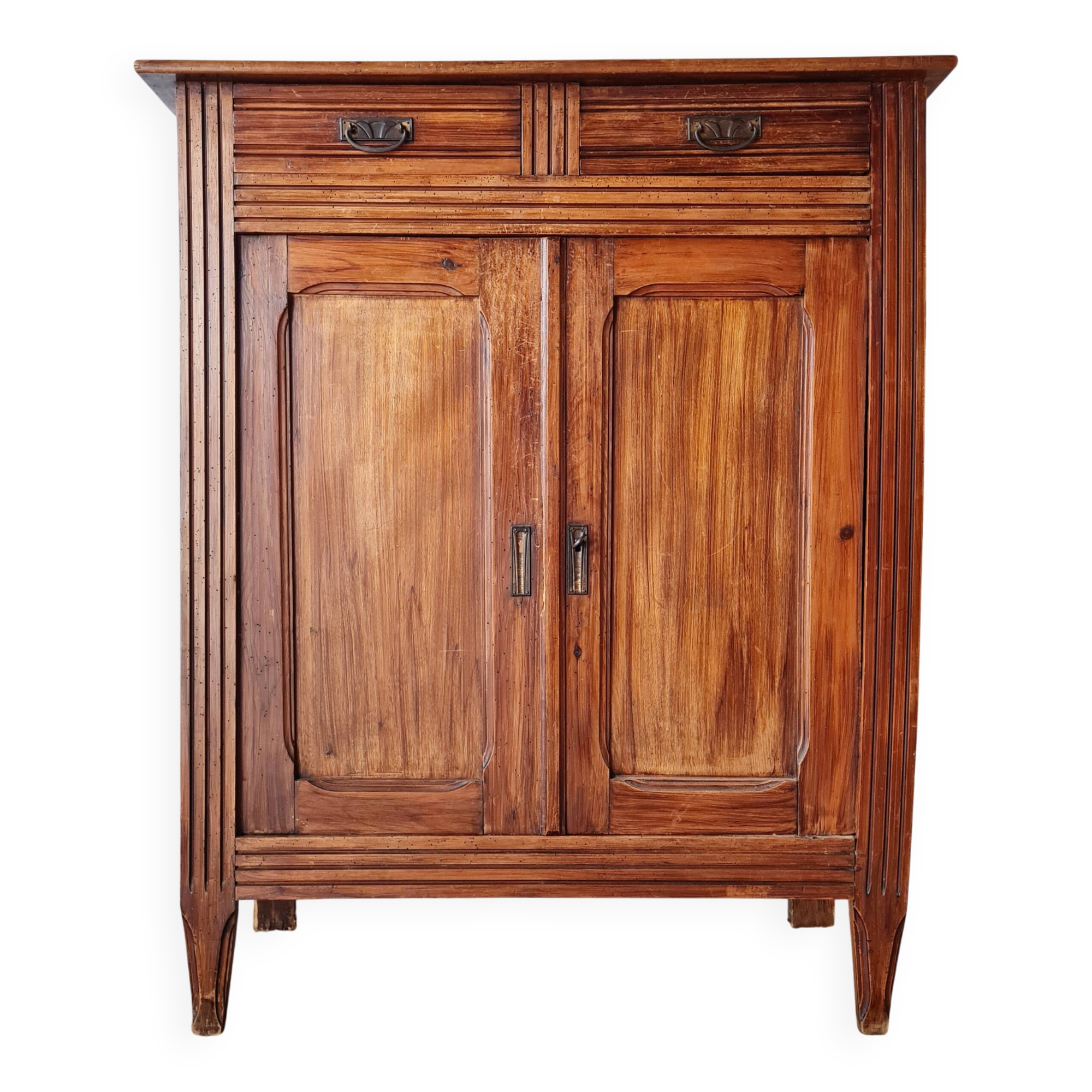 Buffet parisien bois ancien 2 portes panneautées