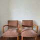 Pair of old rose bridge armchairs