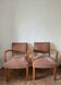 Pair of old rose bridge armchairs