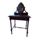 Antique oak and red marble dressing table with a swivel mirror.