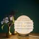 Vintage art deco globe table lamp in pink and gold Clichy glass
