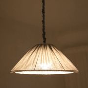 "Malala" pleated linen and cotton suspension with fine classic grey stripes.