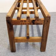 Wooden slatted display bench or support, France circa 1960.
