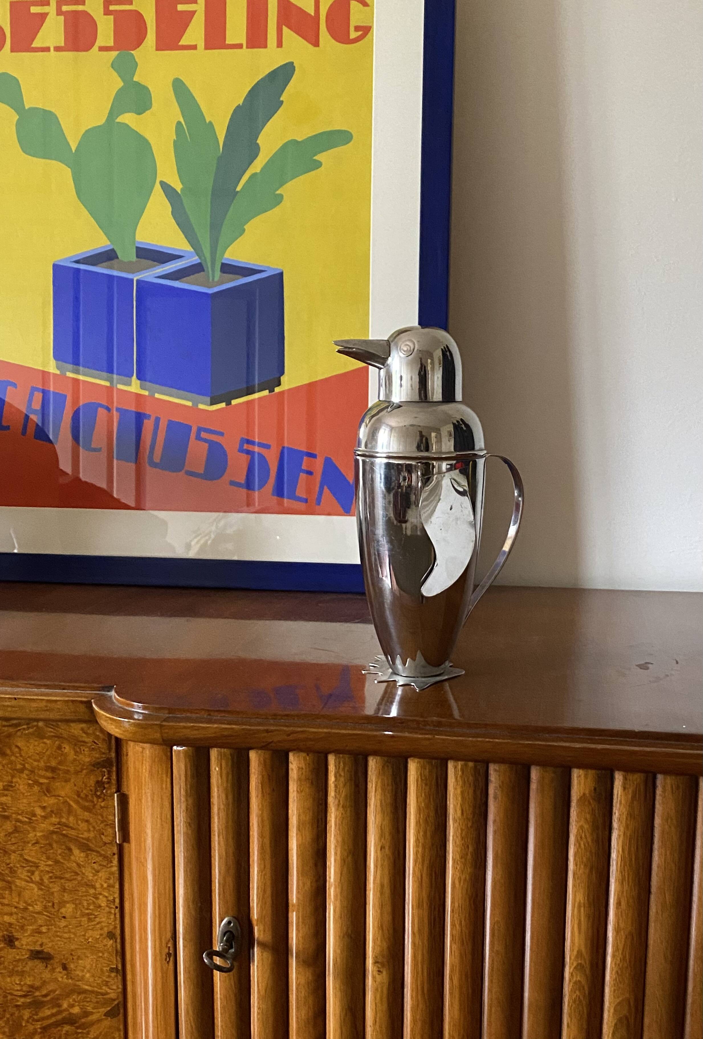 Penguin cocktail shaker, italy late xx century