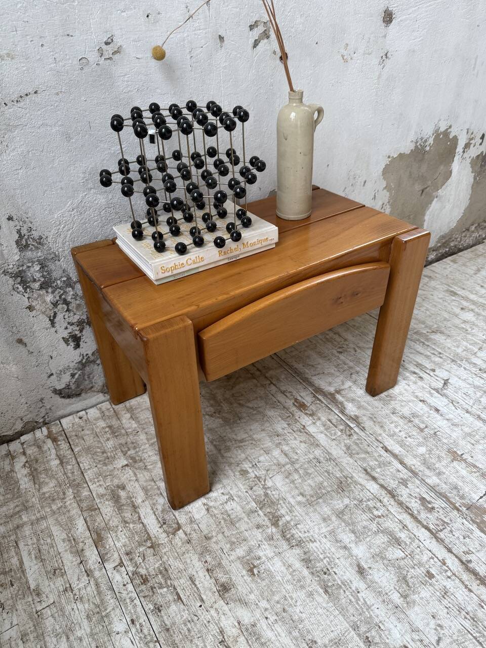 Solid elm bedside table Maison Regain