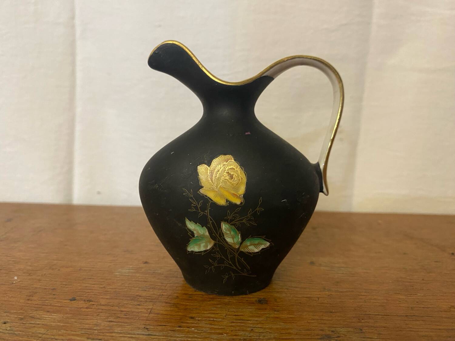 Antique Pitcher ROYAL Porcelain Bavaria Painted Decor + 22K Gold Vintage #C