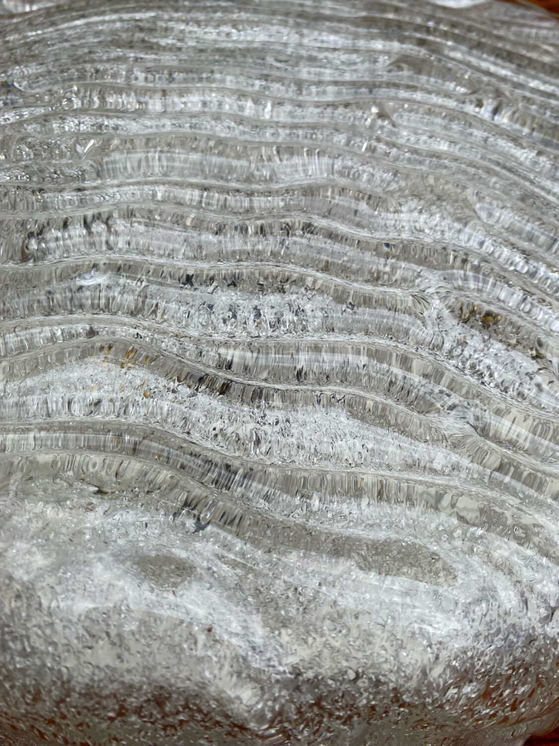 Vintage 1980s Round Molded Glass Ice Cube Wall Sconce