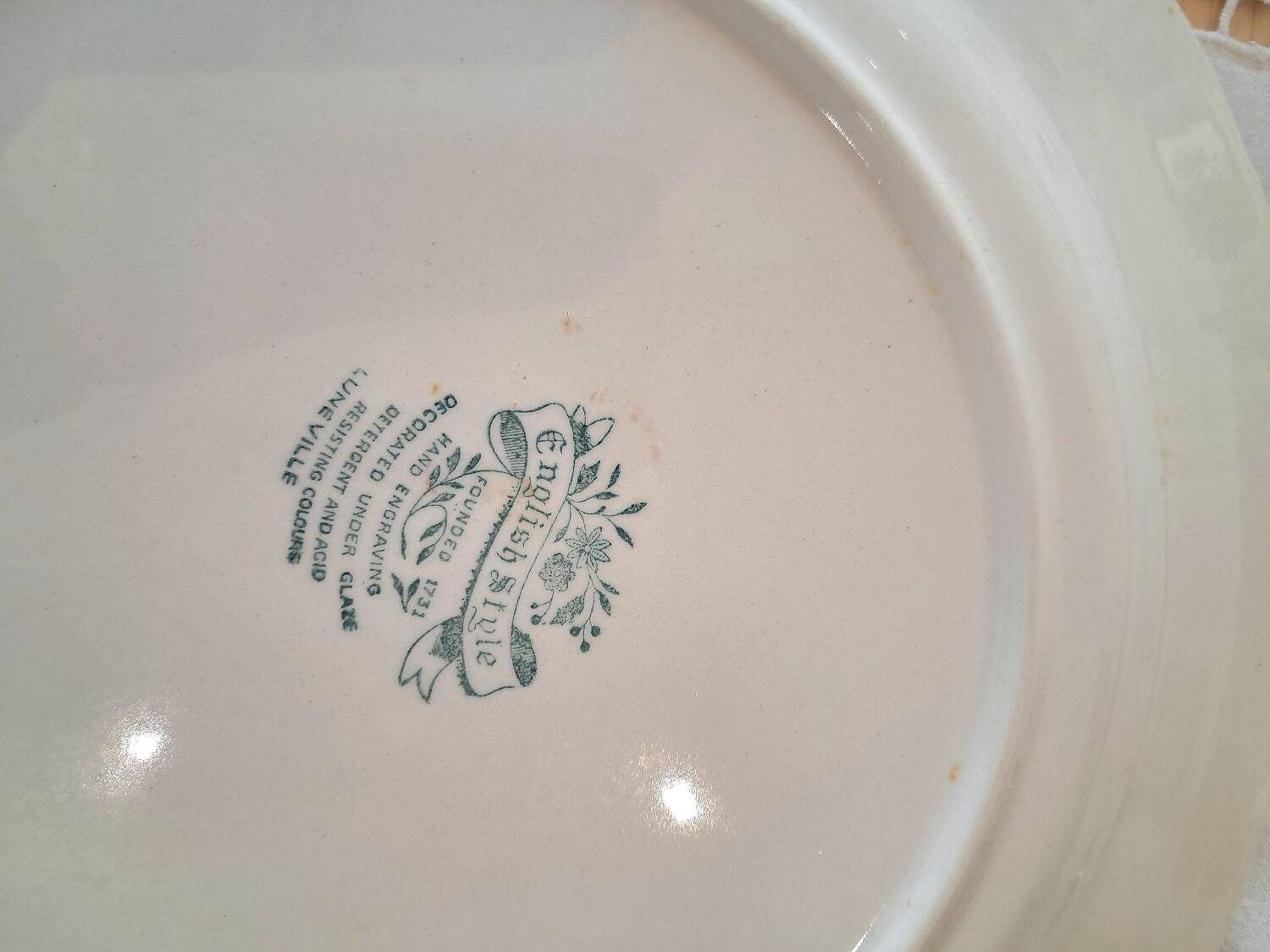 Mismatched antique dinner plates