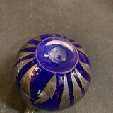 Blue vase and vintage silver