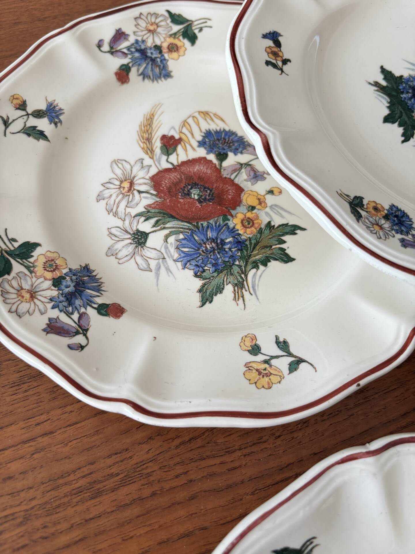 Set of 6 dessert plates Sarreguemines – Agreste model - earthenware