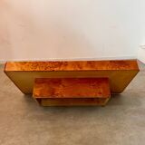 Italian design elm burl coffee table from the 70s Roche Bobois