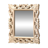 20th century wall mirror with beveled edges and wooden frame